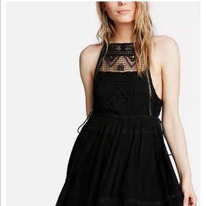 Free People Emily Crochet Dress. Black Size XS